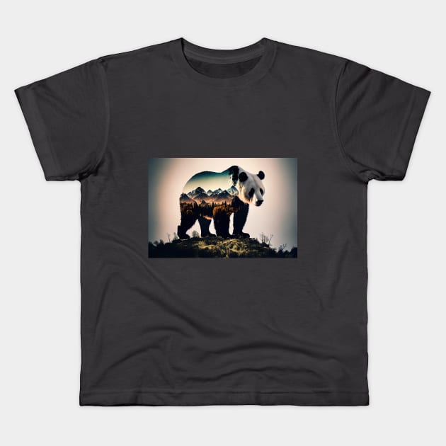 Asian Panda Kids T-Shirt by ABART BY ALEXST 